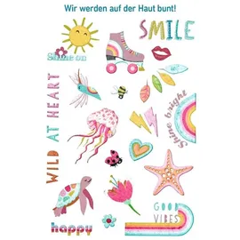 Moses Bunte Metallic-Tattoos 39 Tattoos 2 Bögen 10,5 x 14,8 cm