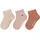 Baby 3er Pack Punkte Baby und Kinder-Socken im 3er Pack mit Umschlag Innenfrottee Punkte Blume Rippen-Motive Cremeweiß Größe 26 26