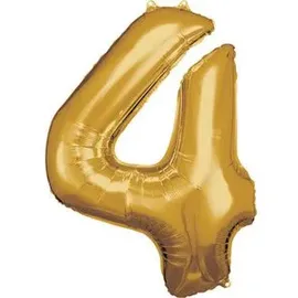 Amscan Luftballon Zahl 4 65 x 93 cm gold