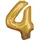 Amscan Luftballon Zahl 4 65 x 93 cm gold