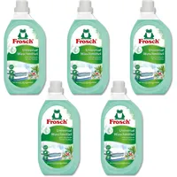 Frosch 5 x Universal-Waschmittel Vorratspackung hohe Waschkraft für strahlend saubere Wäsche Vorteilspack mit 120 Waschladungen vegan, mikroplastikfrei und mit europäischen Tensiden