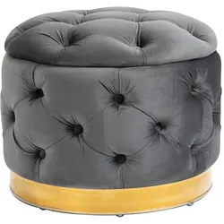 HOMCOM Aufbewahrungshocker Stoff, Metall, Schwamm, Pappelholz