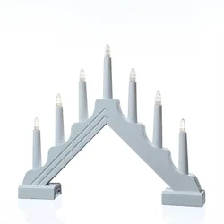 LED Lichterbogen Schwibbogen Weihnachtsleuchter 7 Kerzen Timer L: 39cm weiß