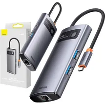 Baseus Metal Gleam 4in1 Hub, USB-C zu 3x USB 3.1 + USB-C PD + Ethernet RJ45