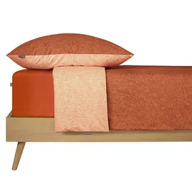SCHIESSER Vinnie unifarben Terrakotta 135 x 200 cm + 80 x 80 cm