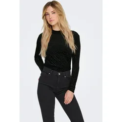 ONLY Langarmshirt »ONLELIANA L/S HIGHNECK TOP BOX JRS« ONLY Black Detail:Leo burnout M (38)