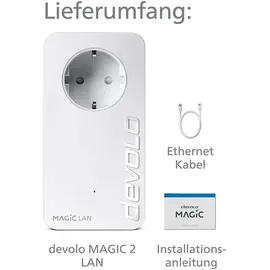 devolo Magic 2 – 2400 LAN Starter Kit: Weltweit schnellster Powerline-Erweiterungs-Adapter - Weiß