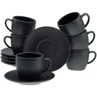 CreaTable Soft Touch Black Tassenset 12-tlg. schwarz