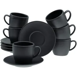 CreaTable Soft Touch Black Tassenset 12-tlg. schwarz