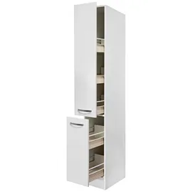 Flex-Well Apothekerschrank Hochglanz 30 x 200 x 57 cm Weiß