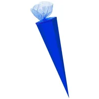 Livepac-Office Bastel Schultüte / Länge: 85cm / eckig / Farbe: blau