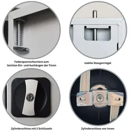 Proregal Bee Aktenschrank 195 x 92 x 42 cm Grau-Rot