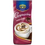 KRÜGER Family Cappuccino Double Schoko, aromatisiertes Getränkepulver mit löslichem Bohnenkaffee, koffeinhaltig, Instant Kaffee, 500 g Beutel