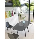 Iperbriko - Ausziehbarer Esstisch aus gehärtetem Glas mit grauer Oberfläche 120/180x90h cm