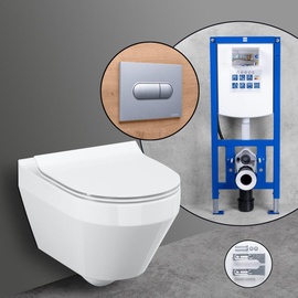Cersanit Crea Oval Komplett-SET Wand-WC mit neeos Vorwandelement,,