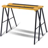RELAX4LIFE 2er set Gerüstbock, Klappbock Set Metall, Sägegestell Klappbar, Stützbock Sägehilfe bis zu 275 kg belastbar, Sägebock rutschfest, tragbarer Arbeitsbock für Haushalt & Werkstatt, gelb