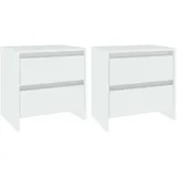 vidaXL Nachtschrank 2-teilig 45 x 34,5 x 44,5 cm Weiß
