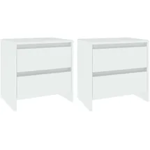 vidaXL Nachtschrank 2-teilig 45 x 34,5 x 44,5 cm Weiß