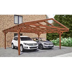 Doppelcarport SKANHOLZ "Westerwald", braun, H: 220cm, Carports