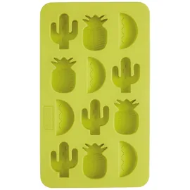 Bar Craft BarCraft, Neuartige Eiswürfelschale aus Silikon mit Tropisch-Schickem Motiv, BPA-freier Eiswürfelbereiter für Eis, Getränke, Gelee und Süßigkeiten, 22 x 13 cm – Grün