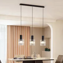 LUCANDE Lucande, Eirian 3 Pendelleuchte Clear/Black / Wohnzimmer / 90
