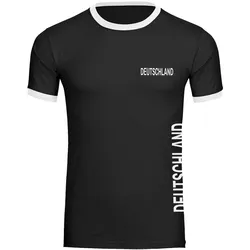 multifanshop Kontrast T-Shirt - Deutschland - Brust & Seite - Druck weiß - Männer