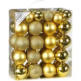 Inge‘s Christmas Decor 81087 Kugel-Weihnachtsschmuck Kunststoff (Gold) 50 Stück(e)