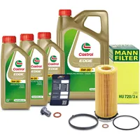 1x Ölwechsel Set - MANN-FILTER ÖLFILTER + 8 L CASTROL EDGE TITANIUM FST 5W-30 C3