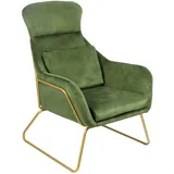 Dynamic24 Relaxsessel Samtvelours Grün Sessel Polstersessel Ohrensessel Loungesessel