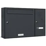 AL Briefkastensysteme Briefkasten Anlage Aufputz - Wandmontage RAL 7016 Anthrazit Klingel