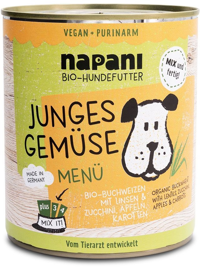 napani Bio Menü für Hunde Junges Gemüse Dose 800 g