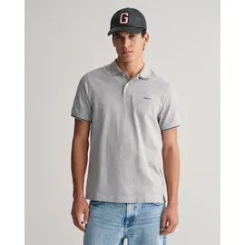 GANT Tipped Piqué Kurzarm-poloshirt Grey Melange XL