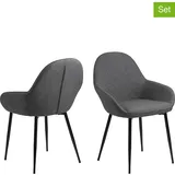 AC Design 2er-Set: Esszimmerstühle "Candis" in Grau - (B)60 x (H)84 x (T)57,5 cm