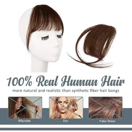 luxuskollektion BARSDAR Echthaar Clip in Pony - Braun Wispy Extensions