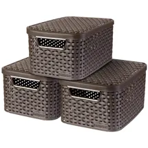 Curver Aufbewahrungsbox Style S 29 x 20 x 14 cm 3-tlg. Dunkelbraun