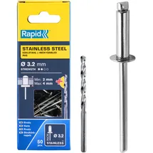 Rapid Blindnieten Edelstahl Ø 3,2 mm 50 Stück
