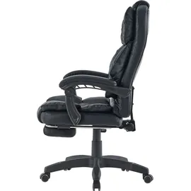 Trisens Bürostuhl mit Fußstütze und flexiblen 3-Punkt-Armlehnen - Schreibtischstuhl im Lederoptik-Design - ergonomischer Bürostuhl mit einer verstellbaren Rückenlehne für gesündere Sitzhaltung