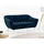 mks möbel Sofa PIRS-2 Sitzer, Set, Sofa 2-sitzer, T30-Schaum, Skandinavischer Stil, Gesteppte Polsterung, Holzbeine blau