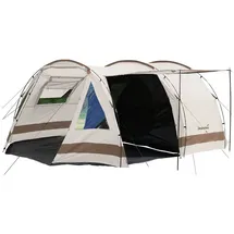 Skandika Tunnelzelt | Kambo 6 | 2 m Stehhöhe, - 6 Personen - 3 Eingänge beige 6 PERSONEN
