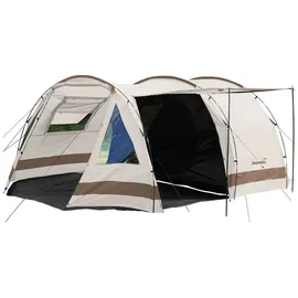 Skandika Tunnelzelt | Kambo 6 | 2 m Stehhöhe, - 6 Personen - 3 Eingänge beige 6 PERSONEN