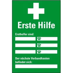 Schild I Aushang Erste Hilfe, Kunststoff, 200x300mm