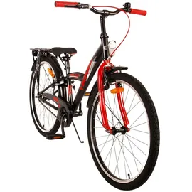 Volare Kinderfahrrad Thombike für Jungen 24 Zoll Kinderrad in Schwarz Rot