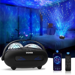 Daskoo LED Nachtlicht Kinder LED Sternenhimmel Projektor Galaxy, für Party, Geschenk, LED fest integriert, mit Fernbedienung/Bluetooth/Musikspieler/Dual-Projektionslinse schwarz
