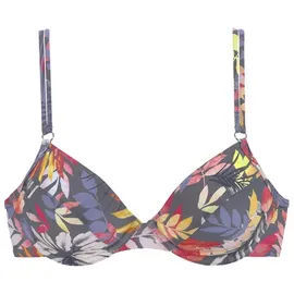 vivance by lascana Bikini-Top Damen Grau/Mehrfarbig 36 Cup C