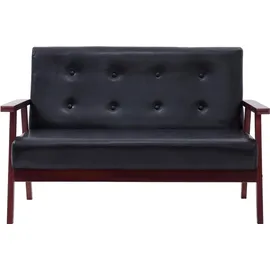 vidaXL Sofa 2-Sitzer Schwarz Kunstleder