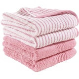 Erwin Müller Handtuch Handtuch "Konstanz" 4er-Pack, Frottier (4-St), Walk-Frottier Streifen rosa