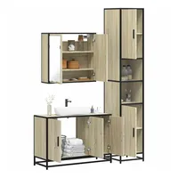 VidaXL Badmöbel-Set Sonoma-Eiche 3-tlg. Braun