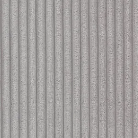 s-style möbel - Kai - Wohnlandschaft mit Braun Holzfüßen im skandinavischen Stil aus Hellgrau Cord-Stoff, Ottomane links - Hellgrau