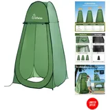 Pop-Up Duschzelt 1,9m Schwarz UV-Schutz Wasserfest