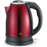 Lentz 1800 Watt 1,8 L Edelstahl Wasserkocher, 1800W, 1.8L, Verdecktes Heizelement, 360° drehbare Basis, Kabellos ROT